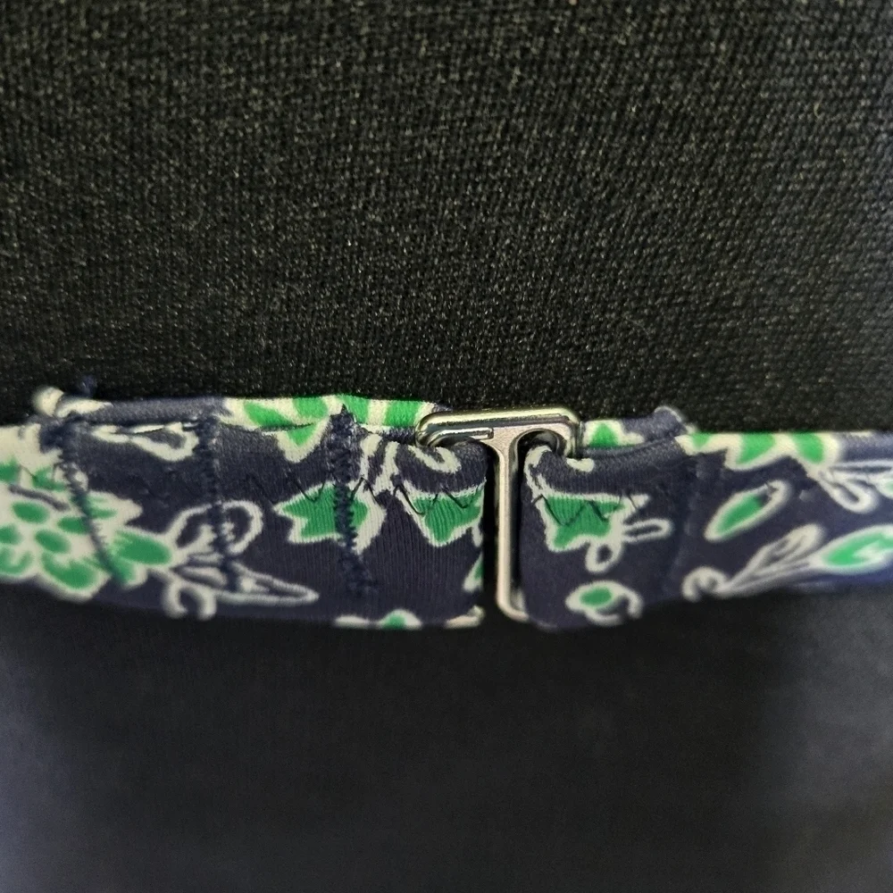 J.Crew Floral Ruffle Shoulder Bikini Top Navy Green Size Small NWT Swimwear Swim